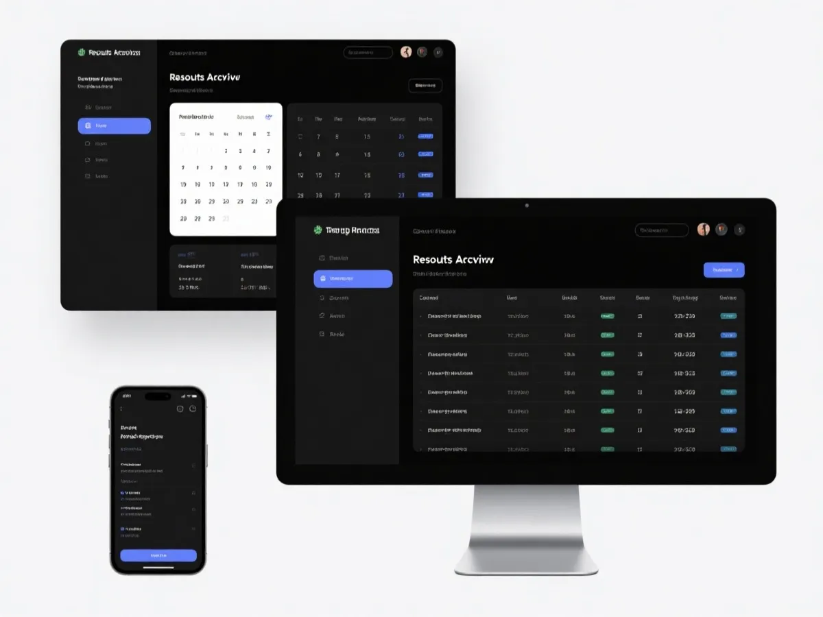 Organized historical results interface